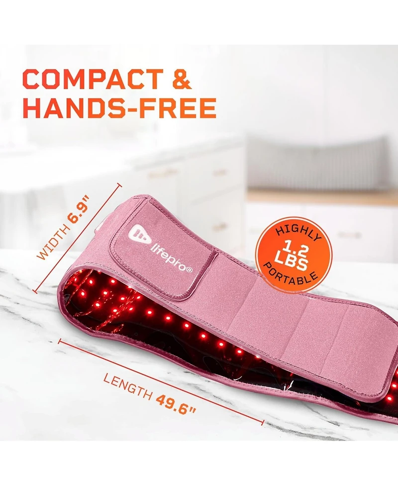 LifePro Red Light Therapy Belt - Near Infrared & Red Light Therapy for Muscle Relaxation, Inflammation & Circulation