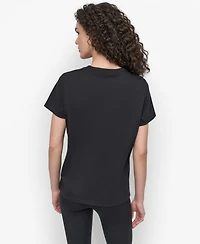 Dkny Women's Stacked Animal Print Crew Neck T-shirt