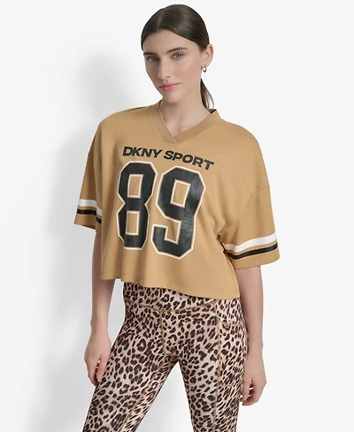 Dkny Women's Cropped Mesh Varsity Jersey