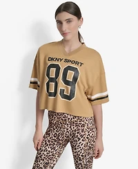 Dkny Women's Cropped Mesh Varsity Jersey