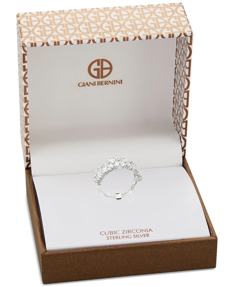 Giani Bernini Cubic Zirconia Baguette Cluster Ring Sterling Silver, Macy's Exclusive