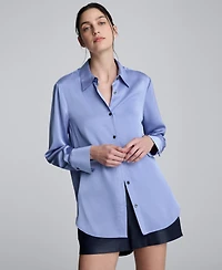 Kenneth Cole Women's Collared Long Sleeves Top