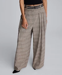 Kenneth Cole Women's Plaid High-rise Pants