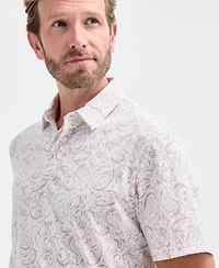 Club Room Men's Short Sleeve Paisley Pima Cotton Polo Shirt, Macy's Exclusive