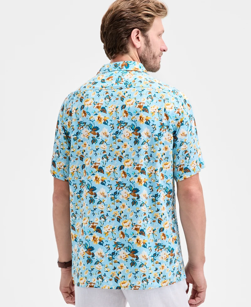 Club Room Men's Burma Short Sleeve Floral Print Button-Front Camp Shirt, Macy's Exclusive