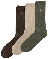 Polo Ralph Lauren 3 Pack Ribbed Cushion Foot Crew Men's Socks
