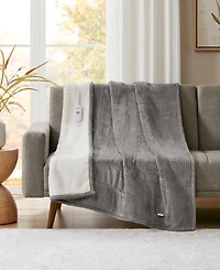 Premier Comfort Heated Waffle to Sherpa Throw, 50" x 60"