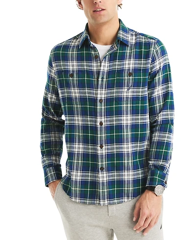 Nautica Men's Straight Collar Plaid Shirt