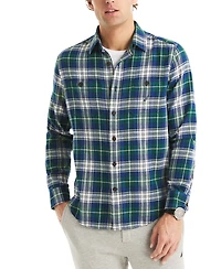 Nautica Men's Straight Collar Plaid Shirt