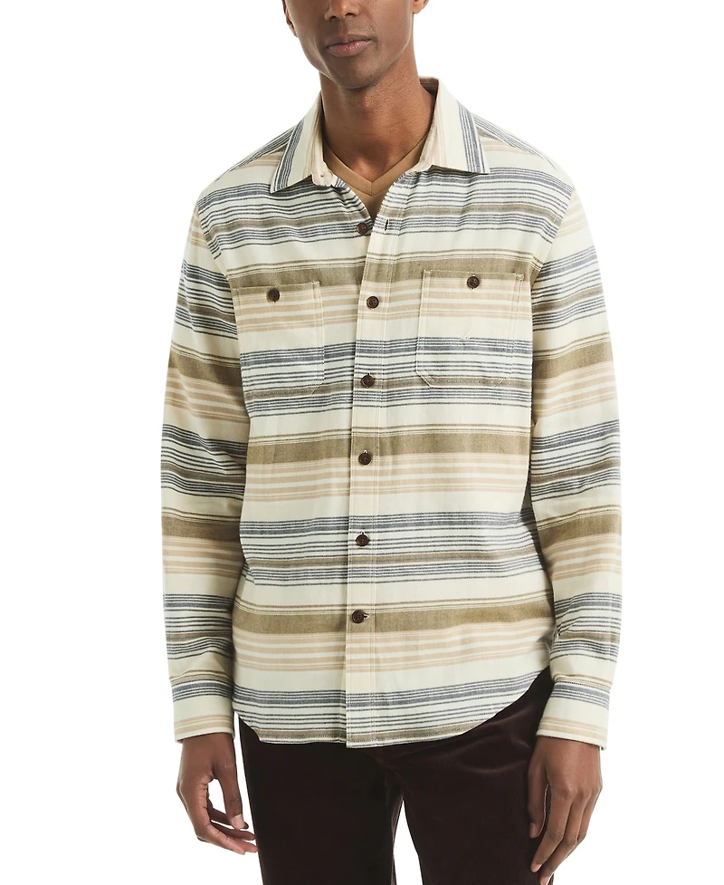 Nautica Men's Striped Long Sleeve Shirt