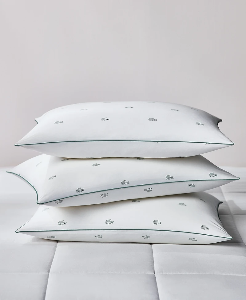 Lacoste Home Allover Crocs Cotton Medium Density Pillow