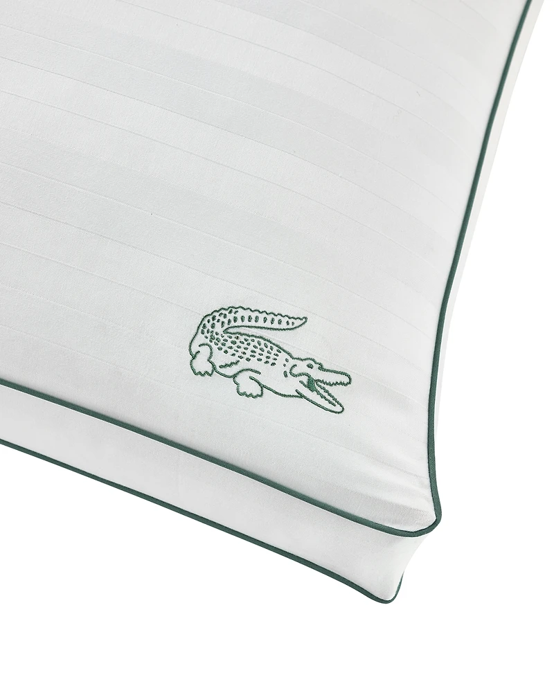 Lacoste Home Tennis Stripe Cotton Gusseted Firm-Density Pillow