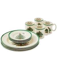 Spode Christmas Tree 12-Piece Dinnerware Set, Service for 4