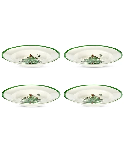 Spode Christmas Tree Soup Plates, Set of 4