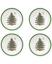 Spode Christmas Tree Bread & Butter Plates, Set of 4