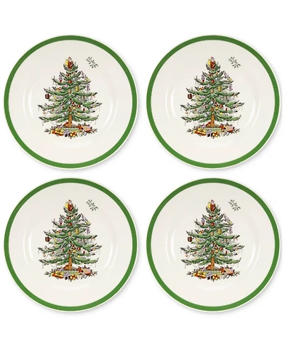 Spode Christmas Tree Salad Plates, Set of 4