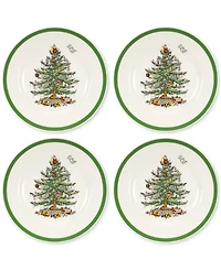 Spode Christmas Tree Salad Plates, Set of 4