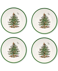 Spode Christmas Tree Dinner Plates, Set of 4