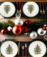 Spode Christmas Tree Dinner Plates, Set of 4