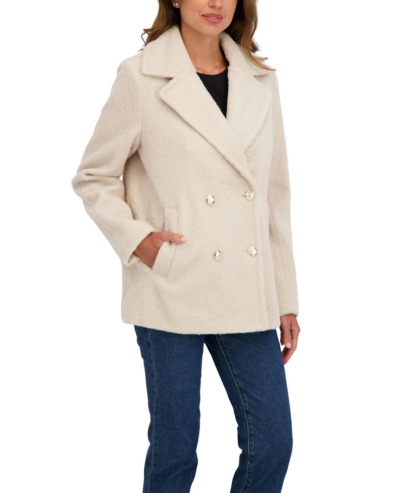 Sebby Collection Women's Boucle Pea Coat