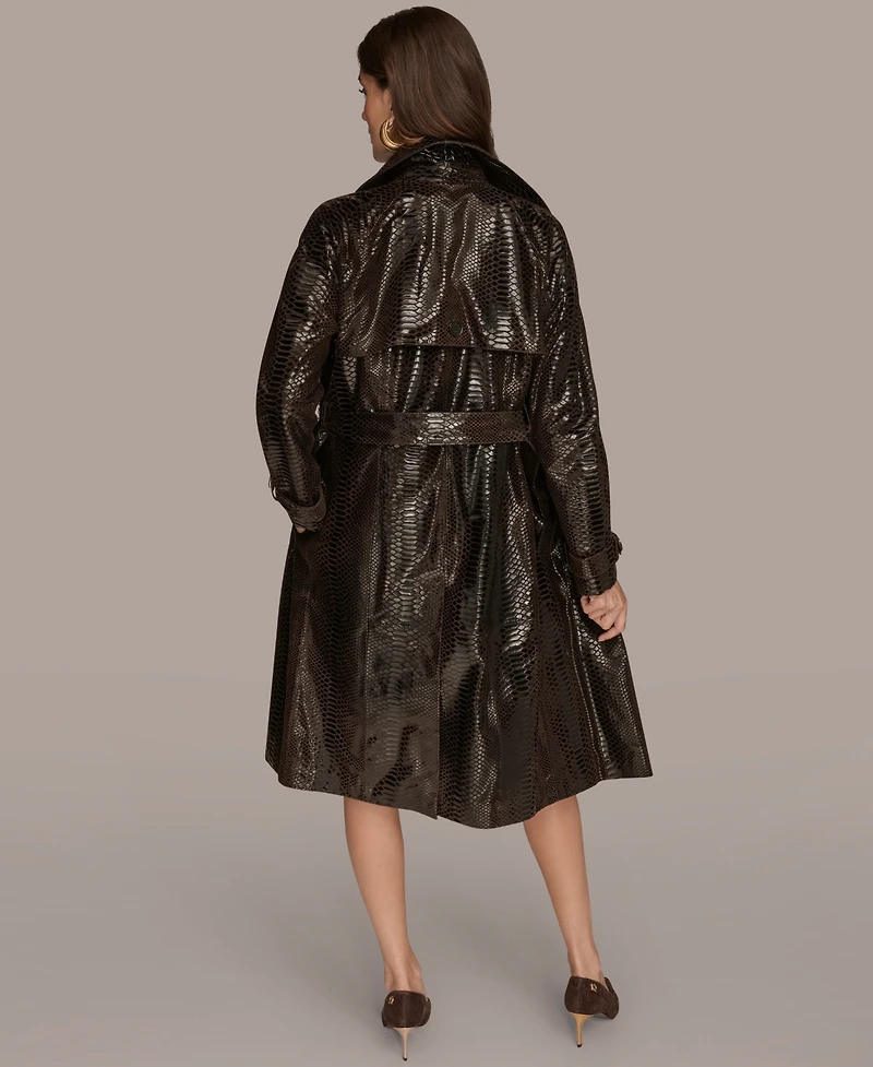 Donna Karan New York Women's Double Breasted Belted Trench Coat