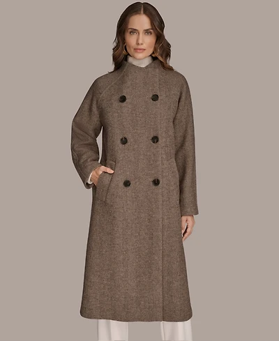 Donna Karan New York Women's Buttoned Maxi Wool-Blend Coat