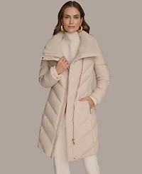 Donna Karan New York Women's Stretch Zip Closure Coat