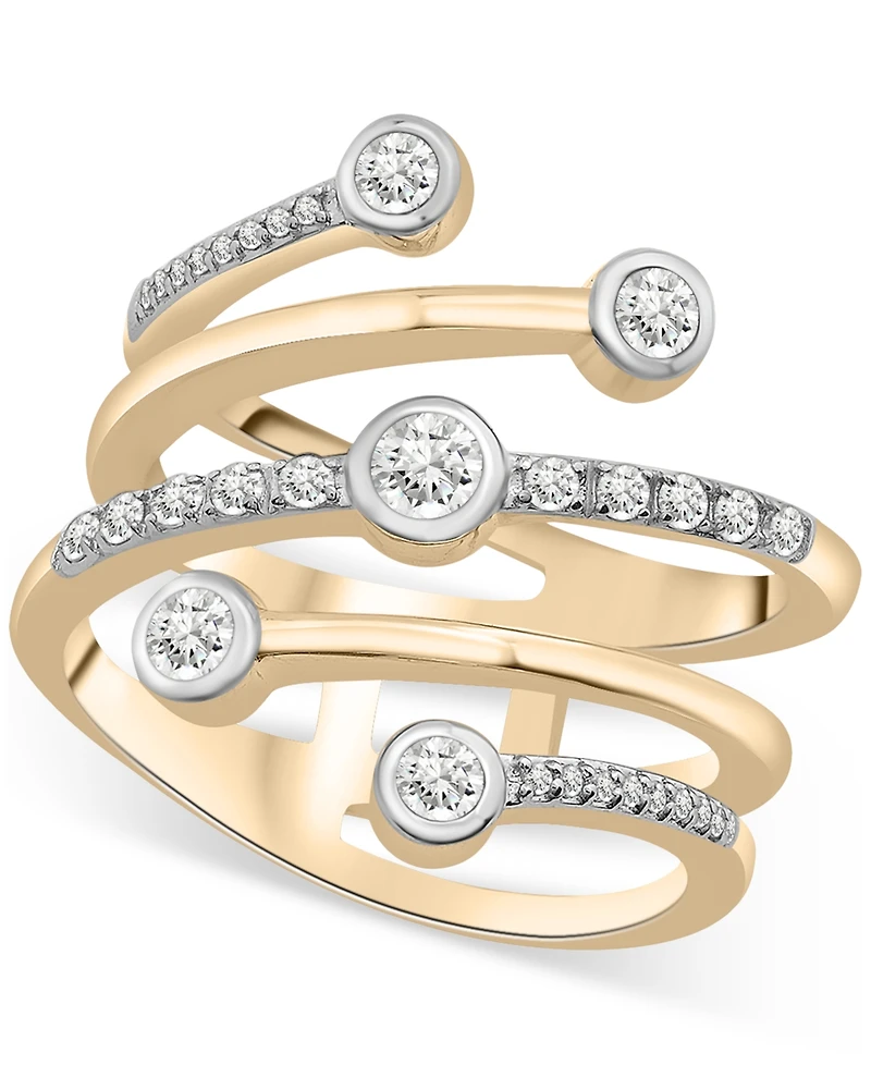Wrapped Diamond Bezel Wrap Ring (1/2 ct. t.w.) in 10k Gold, Macy's Exclusive
