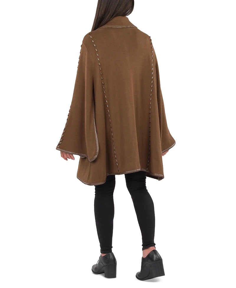 Patricia Nash Women's Hooded Sleeved Cape with Clasp