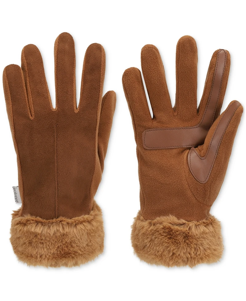 Isotoner Signature Women's Mya smartDRI Faux-Fur Cuff Gloves
