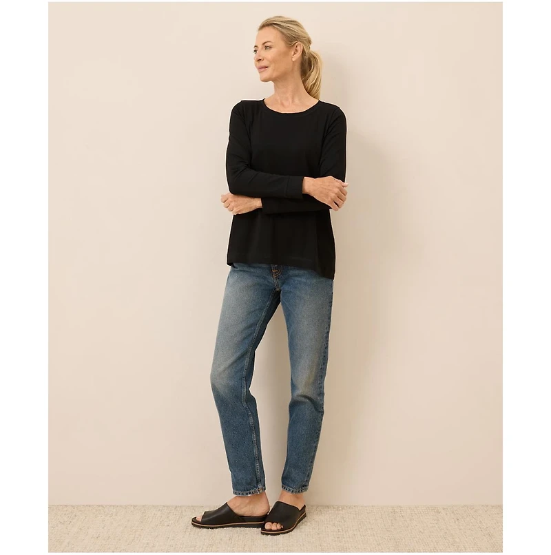 Pact Luxe Stretch Jersey Swing Long Sleeve Tee
