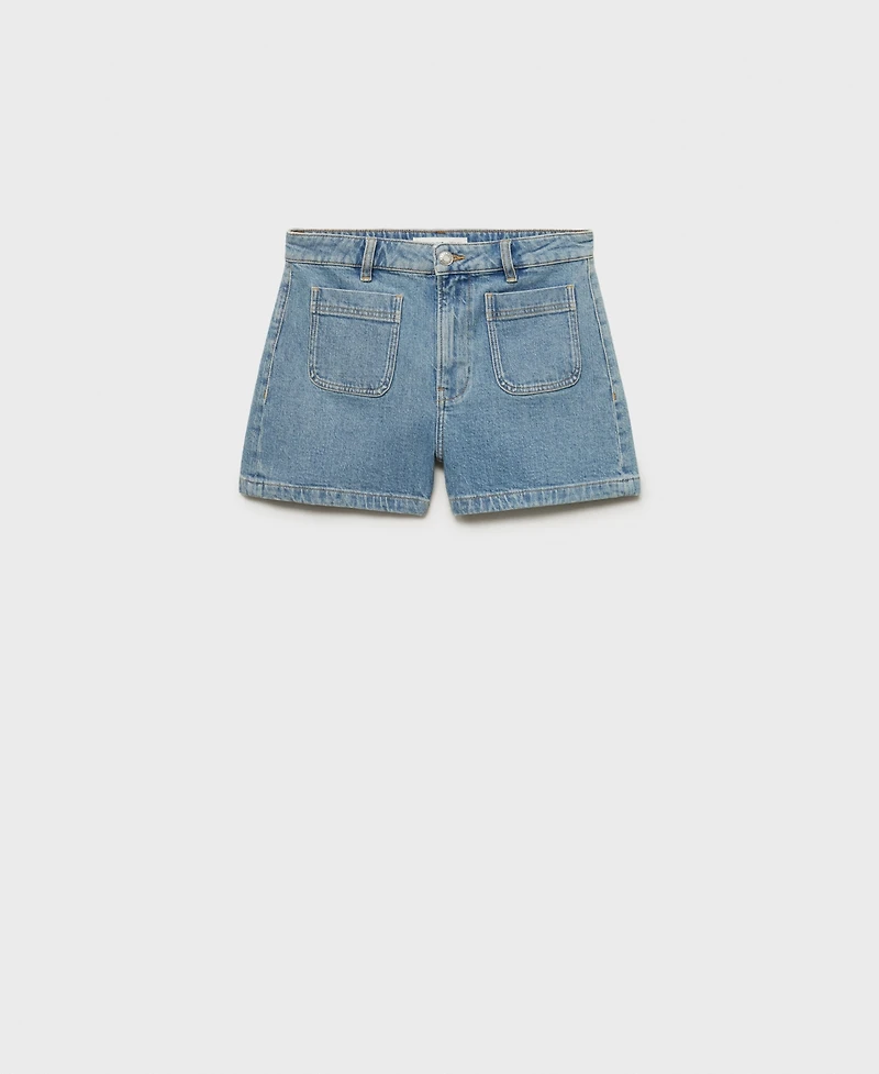 Mango Women's Pockets High-Waisted Denim Shorts