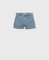Mango Women's Pockets High-Waisted Denim Shorts