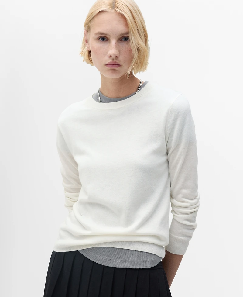 Mango Women's Wool-Blend Round-Neck Sweater