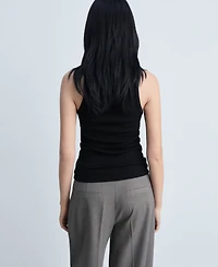 Mango Women's Fine Ribbed Knit Top