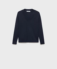 Mango Women's V-Neck Knit Sweater