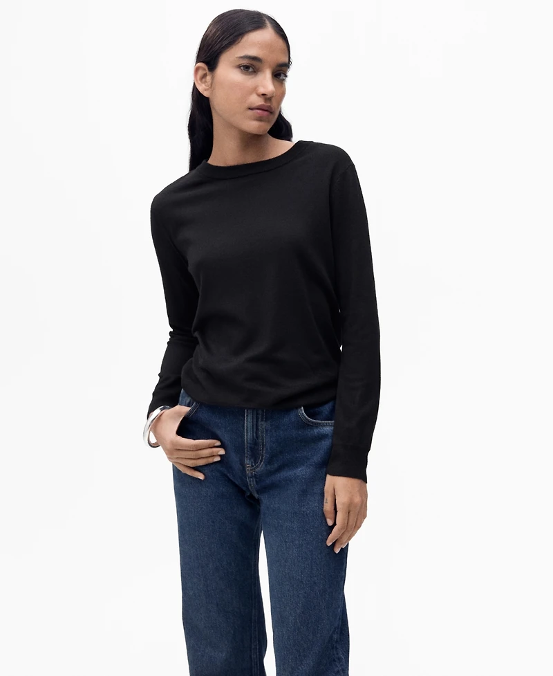 Mango Women's Wool-Blend Round-Neck Sweater