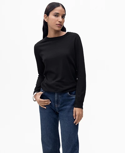 Mango Women's Wool-Blend Round-Neck Sweater