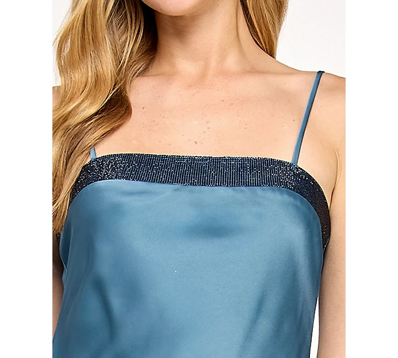 Seni & Cade Juniors' Front Slit Skirt Short Dress