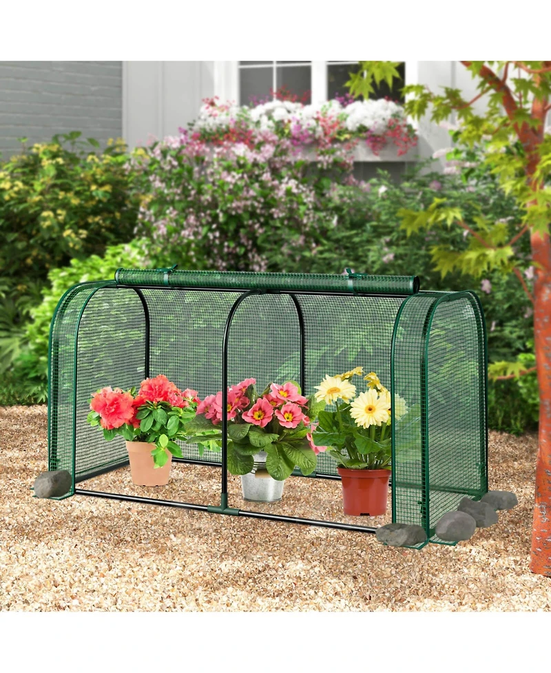 Costway Portable Mini Greenhouse 47" x 22" 24" Outdoor Indoor Tunnel