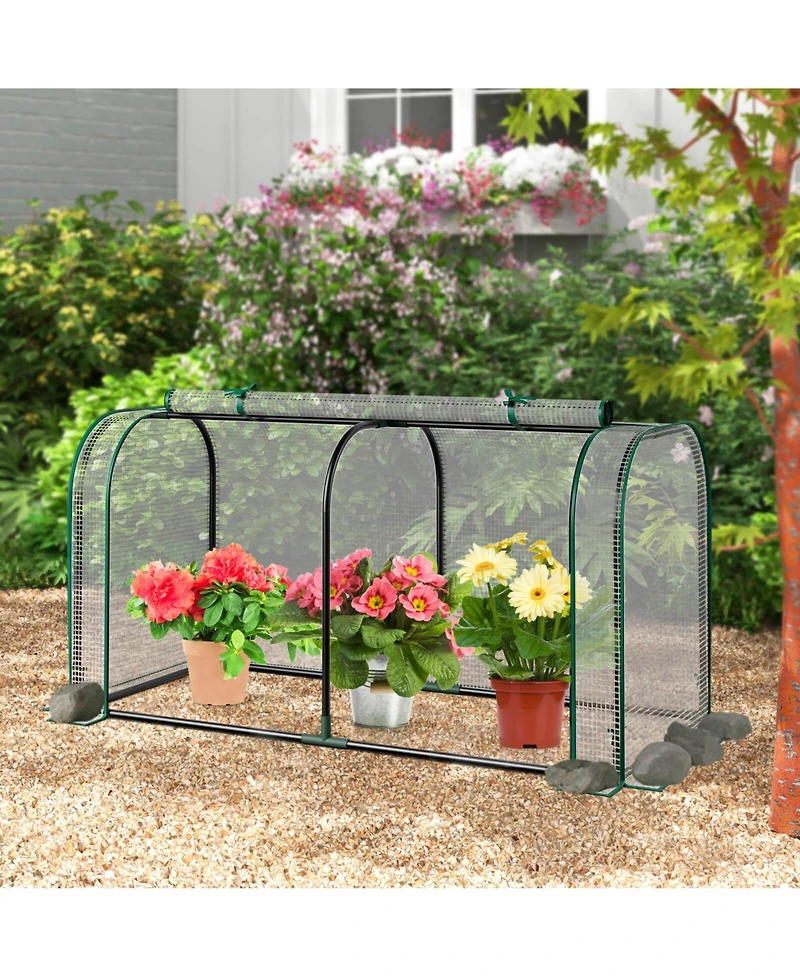 Costway Portable Mini Greenhouse 47" x 22" x 24" Outdoor Indoor Tunnel Greenhouse