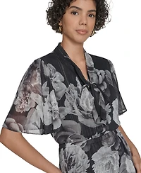 Calvin Klein Women's Flutter Sleeve Midi Dress