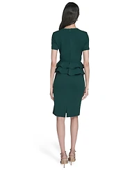 Calvin Klein Women's Short Sleeve Peplum Sheath Dress