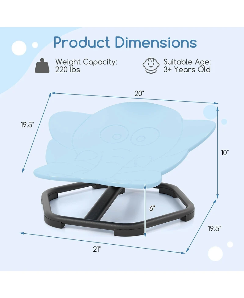 Costway Kids Sensory Swivel Chair with Non-Slip Metal Base for Autistic Indoor Outdoor