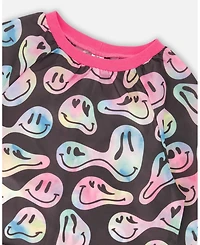 Deux par Deux Boy School Apron Smiley Face Girl - Toddler|Child
