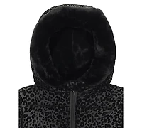 S Rothschild & Co Baby Girls Flocked Longline Puffer Jacket
