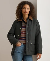 Lauren Ralph Women's Cord-Collar Waxed Jacket