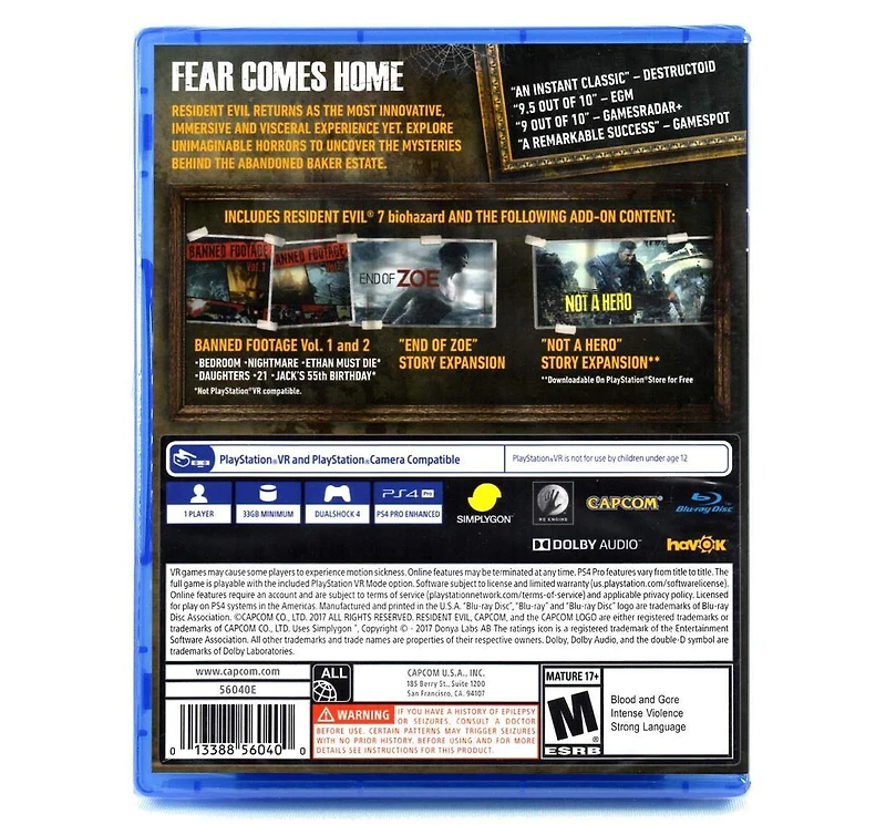 Capcom Resident Evil 7 Biohazard Gold Edition