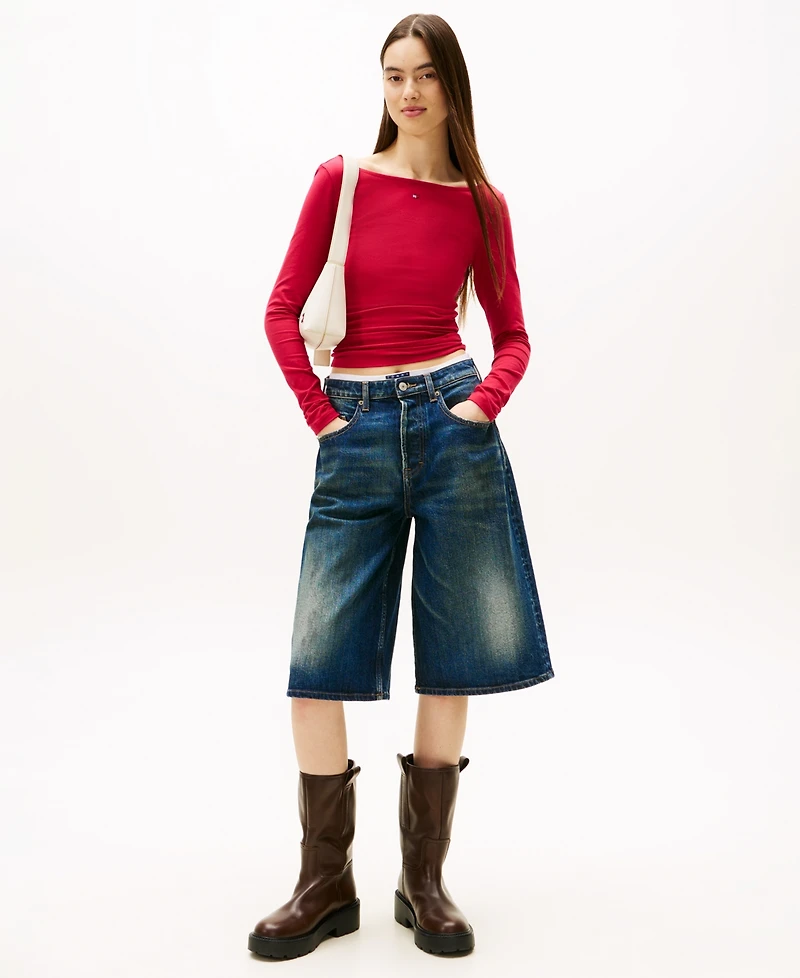 Tommy Jeans Women's Slim Flag Bling Long Sleeve T-Shirt