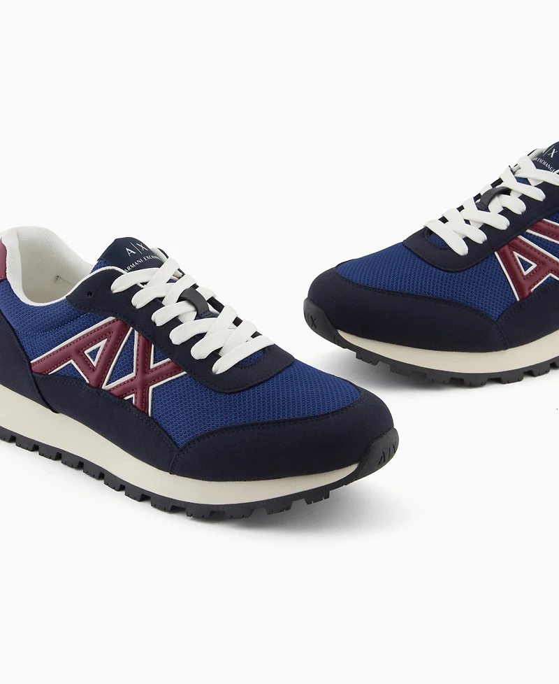 A|X Armani Exchange Men's Drop Logo Mesh Sneakers